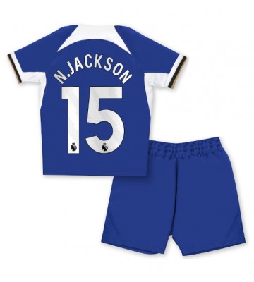 Chelsea Nicolas Jackson #15 Hjemmebanesæt Børn 2023-24 Kort ærmer (+ korte bukser)